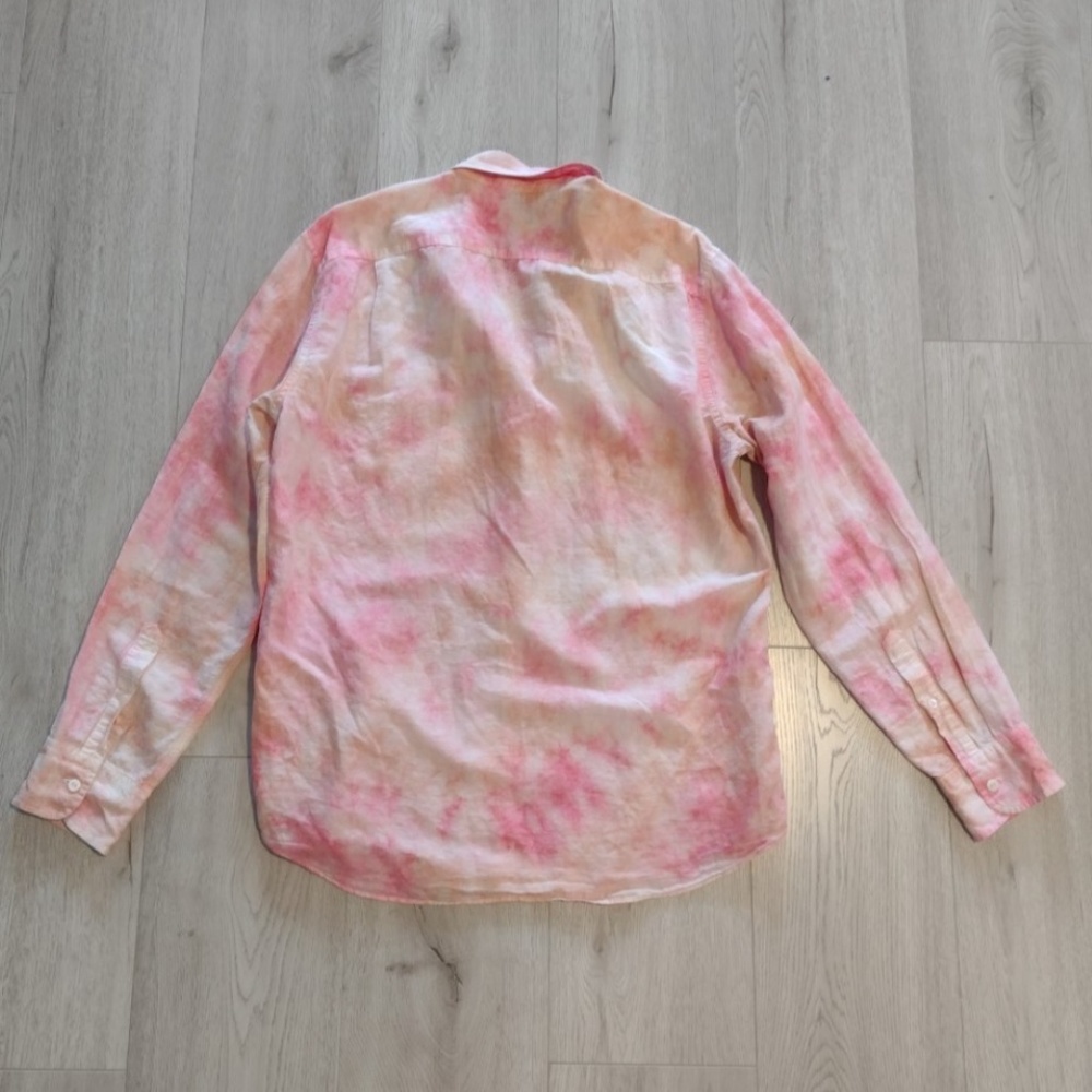 J Crew Baird McNutt Linen Button-Down Top- Tie Dye - Picture 2 of 3